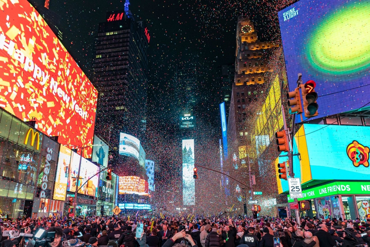 Silvesterfeier am Times Square in New York.